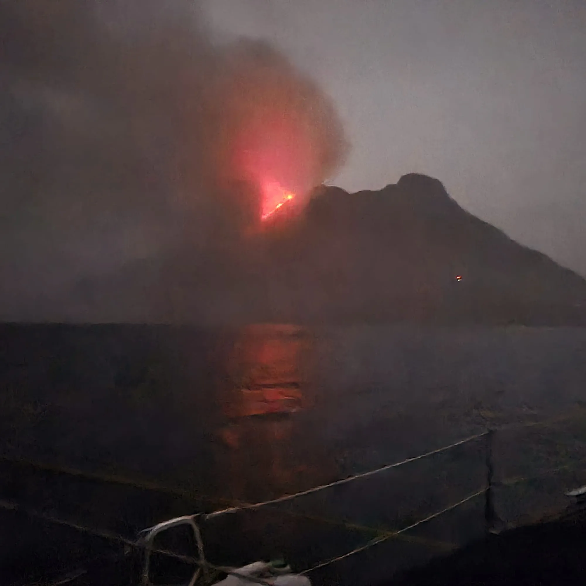 Night passage · active volcano